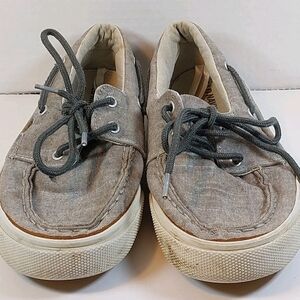 Old Navy Womens Light  Chambray Boat Lace Up Low Top Sneakers Shoes Size 4